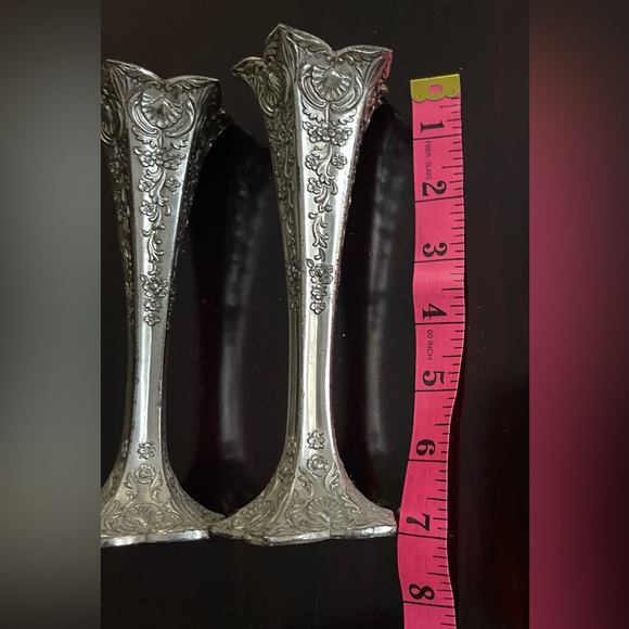 Vintage Set Of Two Condisco E.P Antimony Silver Plated Ornate Candle Holders - Picture 6 of 8